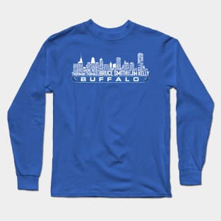 Buffalo Football Team All Time Legends, Buffalo Skyline Long Sleeve T-Shirt